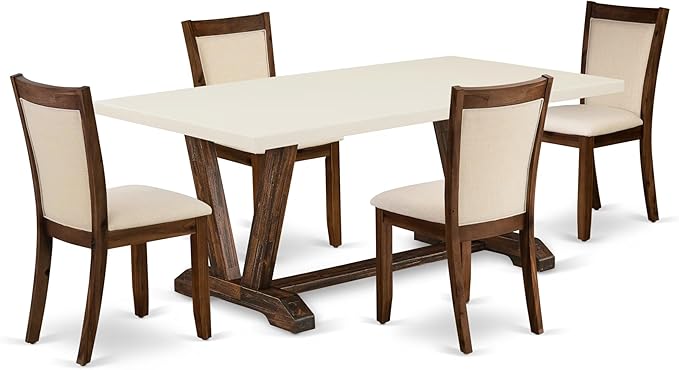 East West Furniture V727MZN32-5 5 Piece Dinette Set Includes a Rectangle Dining by EastWestFurniture