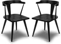 POLY & BARK Mid Century Modern Enzo Black Dining Chair – Solid Oak Wood Splat by POLYBARK