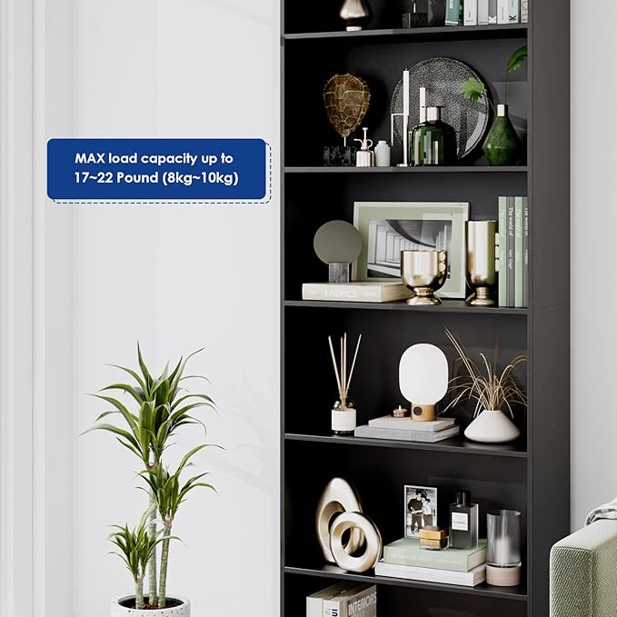 FOTOSOK 6-Tier Open Bookcase and Bookshelf, Freestanding Display Storage - Image 6
