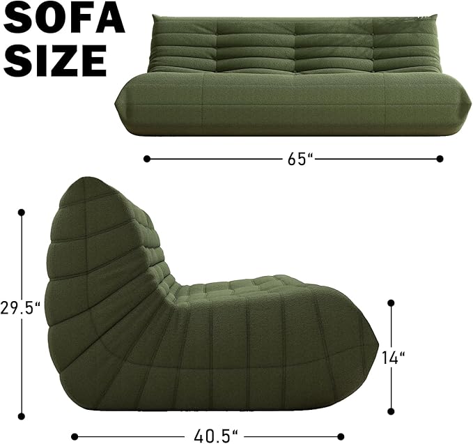 Big Bean Bag Chairs for Adults, 3 Seater Large Floor Sofa - Image 2