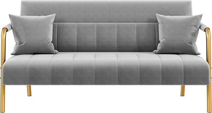 Yaheetech 56.5" W Modern Sofa Small Sofa Luxurious Velvet Fabric Couch by Yaheetech