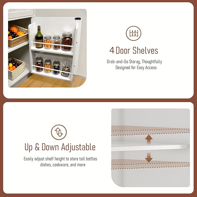 Modern Buffet Cabinet with 4 Drawers, 2 Doors & Adjustable Shelf, Large - Image 6