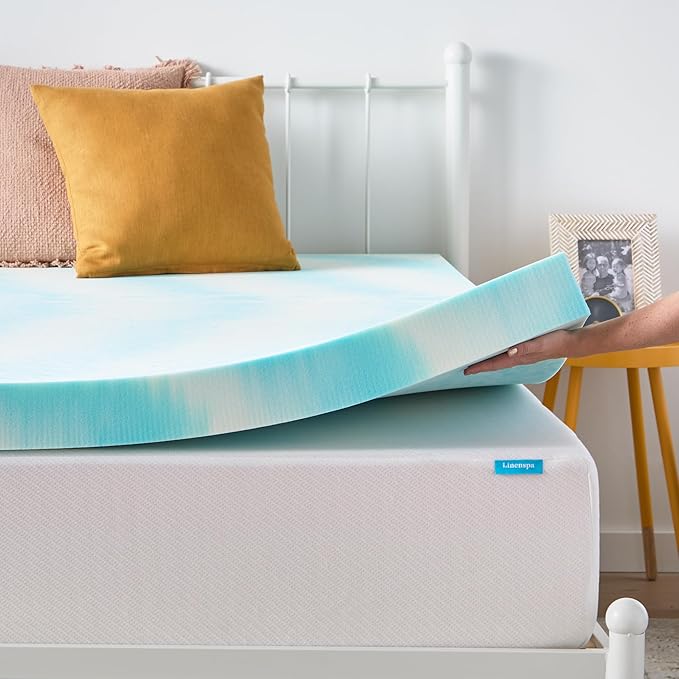 Linenspa 4 Inch Gel Swirl Memory Foam Mattress Topper – Cooling Gel Infused – - Image 8