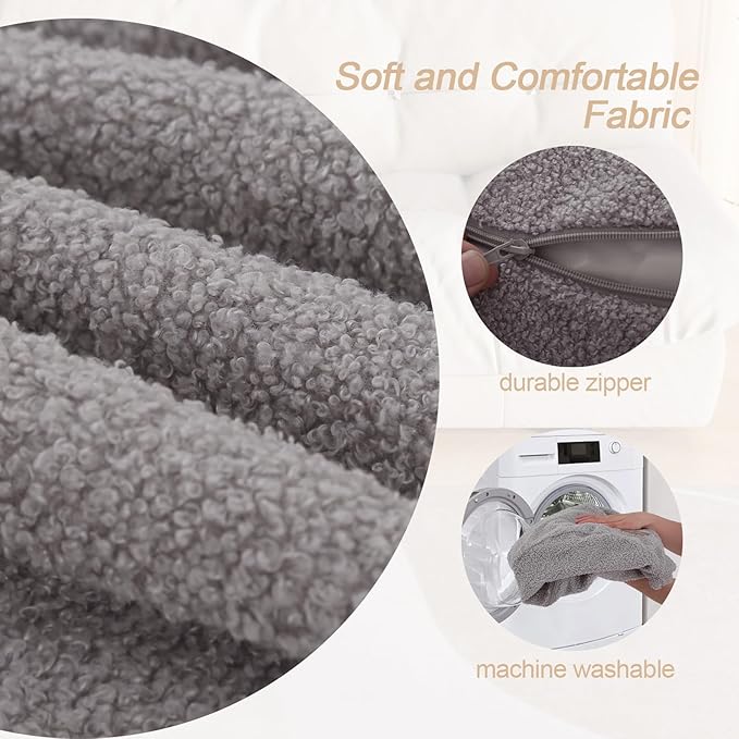 MeMoreCool Stuffed Round Pouf Ottoman Foot Rest, Floor Pouf Foot Stool - Image 6