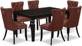 East West Furniture LGDA7-BLK-26 7 Piece Dining Table Set Contains a Rectangle by EastWestFurniture