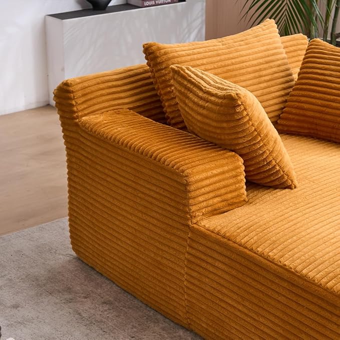 Oversized Chaise Daybed Lounge Sleeper Chair Sofa Bed Indoor, Fluffy Corduroy - Image 5