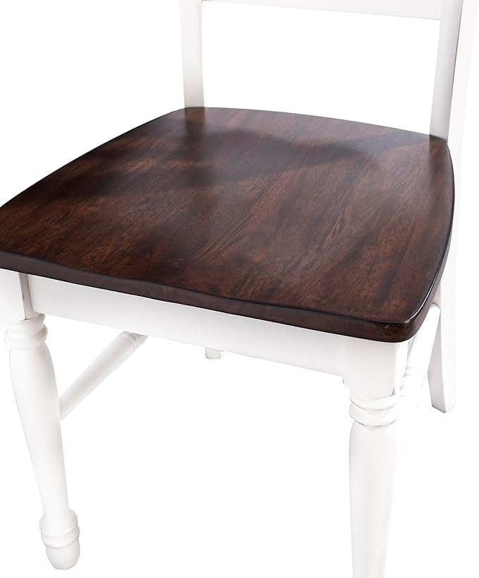Crosley Furniture Shelby 7-Piece Dining Table Set, Distressed White/Dark Cherry - Image 8