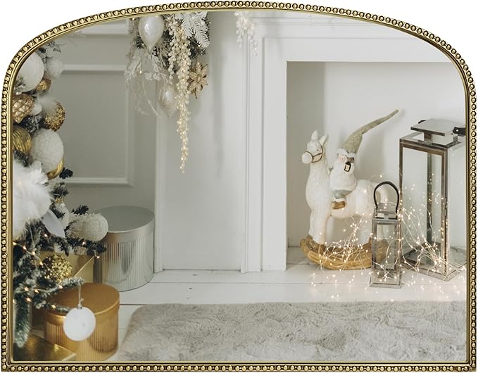 Antique Gold Arched Wall Mirror by Wemily