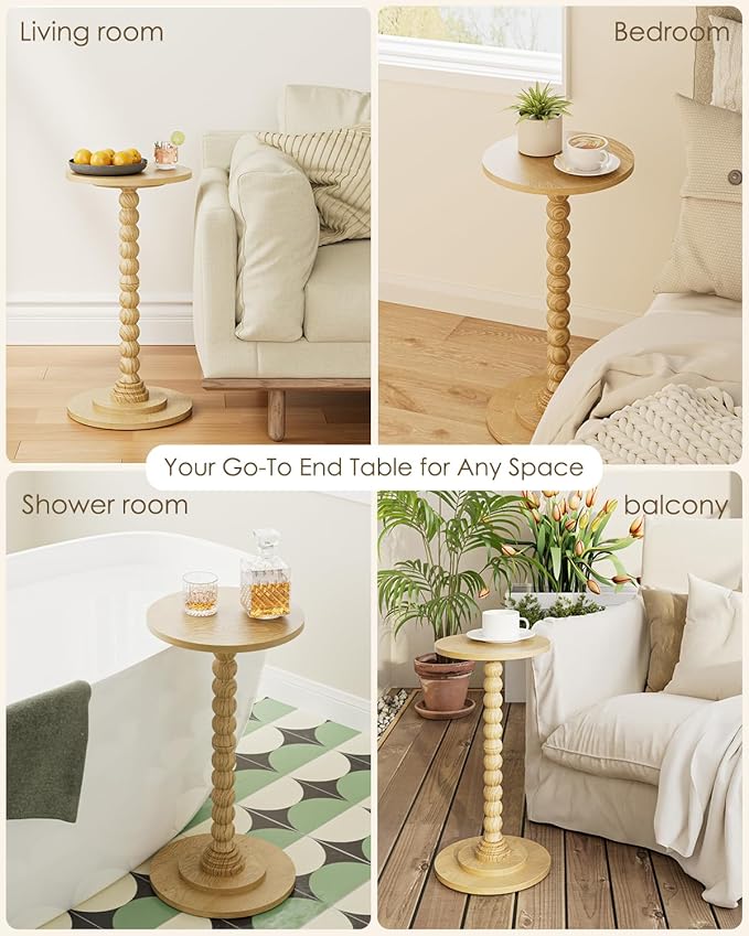 Masupu Round Side Table, Small End Table - Image 8