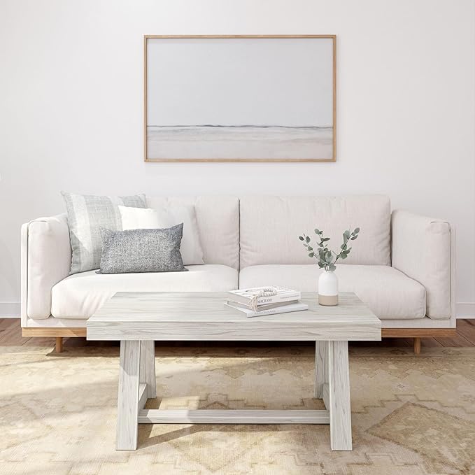 Plank+Beam Classic Rectangular Coffee Table, 40 Inch Farmhouse Coffee Table - Image 2