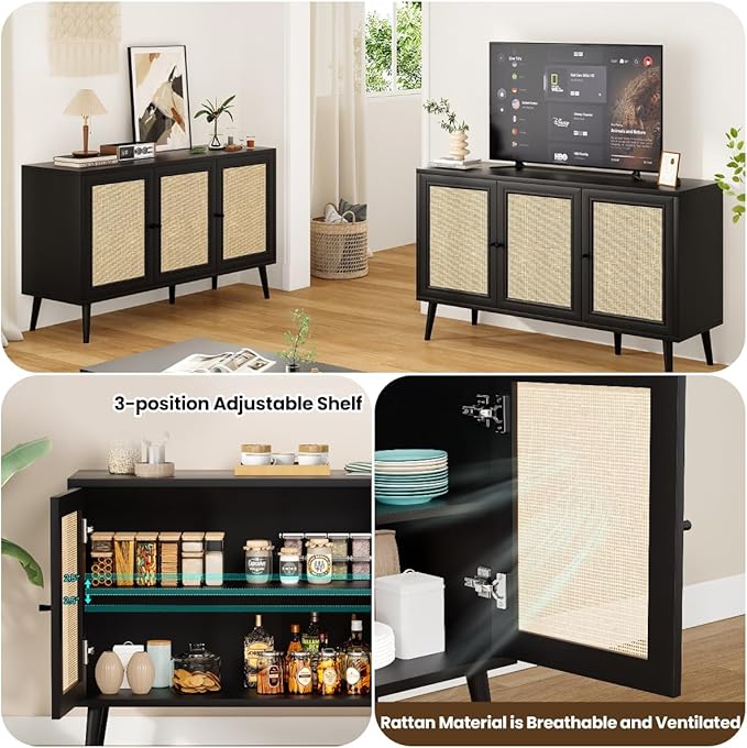 Rattan Entryway Table, Entertainment Center - Image 3