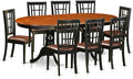 East West Furniture PLNI9-BCH-LC 9 Piece Dining Room Table Set Includes an Oval by EastWestFurniture