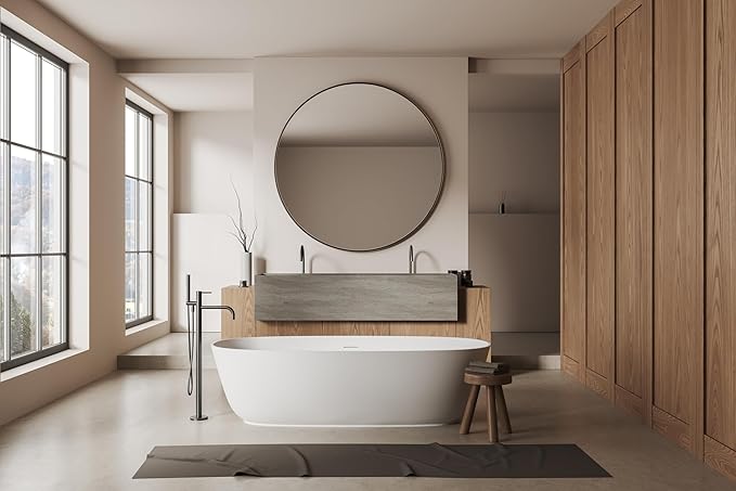 ANDY STAR Round Wall Mirror, 30 Inches Brushed Bronze Bathroom Mirror, Modern - Image 9