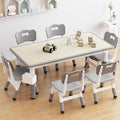 GarveeHome Kids Table and 6 Chairs Set, Height Adjustable Toddler Table and by GarveeHome