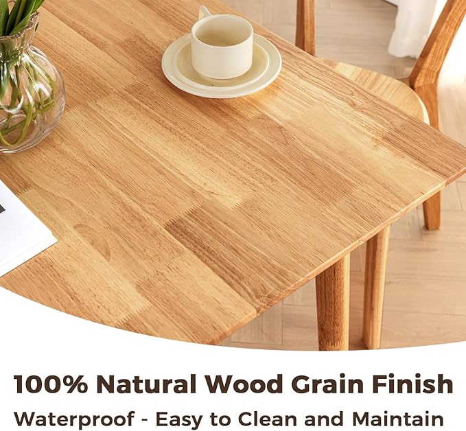DELAVIN 29.5" Solid Wood Dining Table, Modern Small Dining Table, Square - Image 6