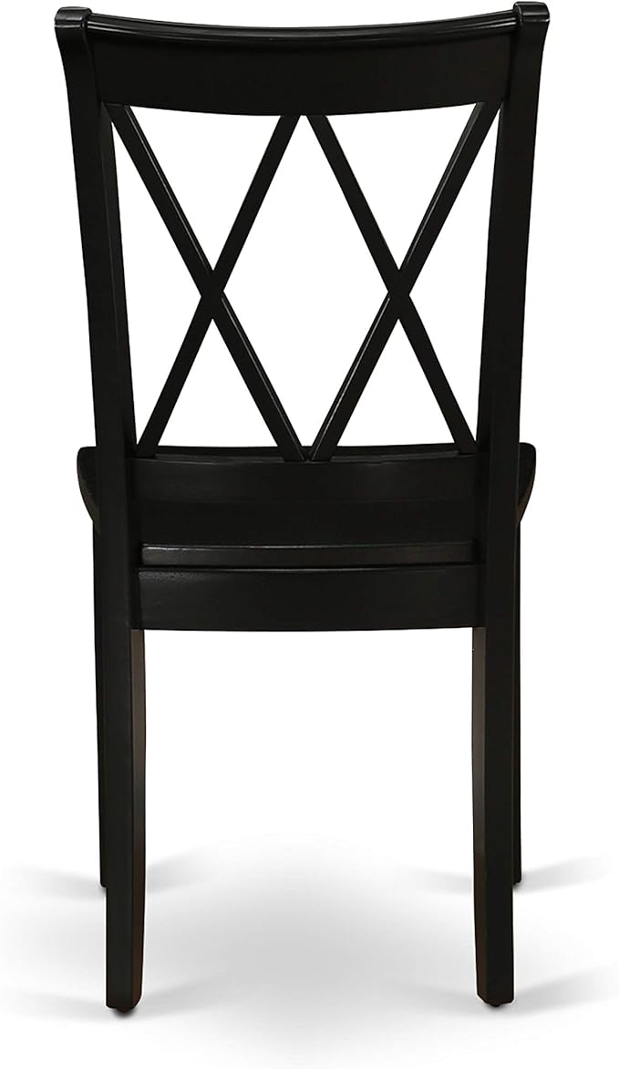 East West Furniture SHCL5-BLK-W 5 Piece Dining Room Table Set Includes a Round - Image 9