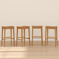 Plank+Beam Smythe Bar Stool, Sturdy Wood Modern Kitchen Bar Height Stool by PlankBeam