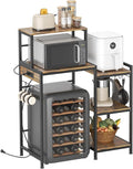 Mini Fridge Cabinet with Storage Shelves, Microwave Stand with Power Outlet by Toutrop