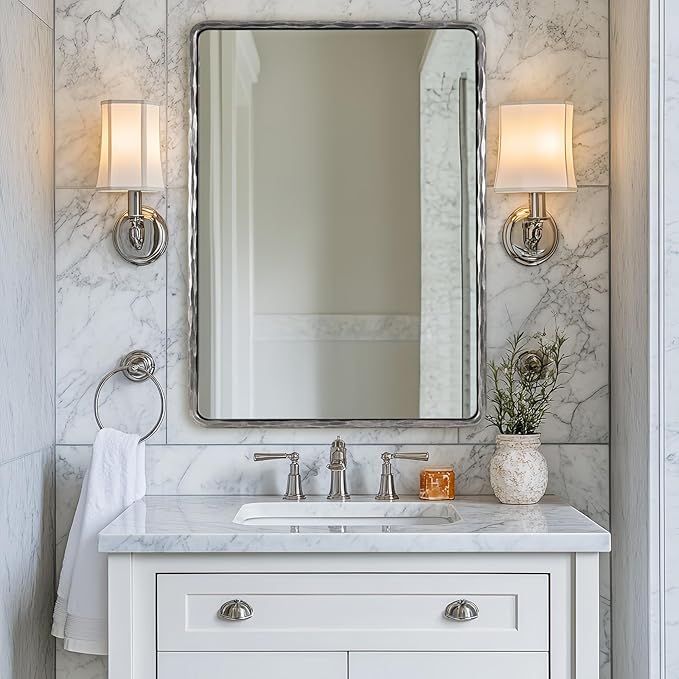 ANDY STAR Hand-Forged Silver Bathroom Mirrors - Image 2