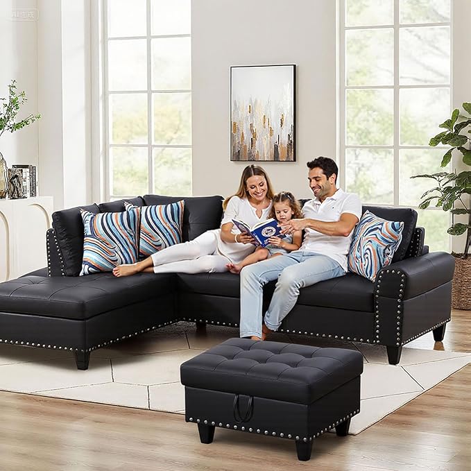 L Shaped Sectional Couch with Cup Holders, Apartments - Image 3