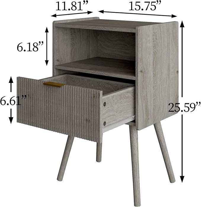 Nightstand, Modern Bedside Table - Image 2