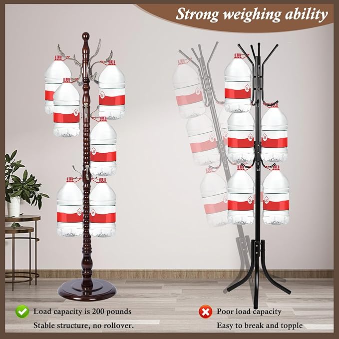 Wooden Coat Rack Freestanding, Vintage Coat Racks - Image 3