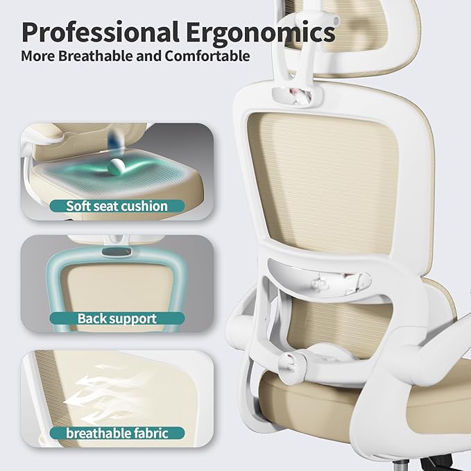 TRALT Office Chair Ergonomic Desk Chair, 330 LBS Home Mesh Office Desk Chairs - Image 3