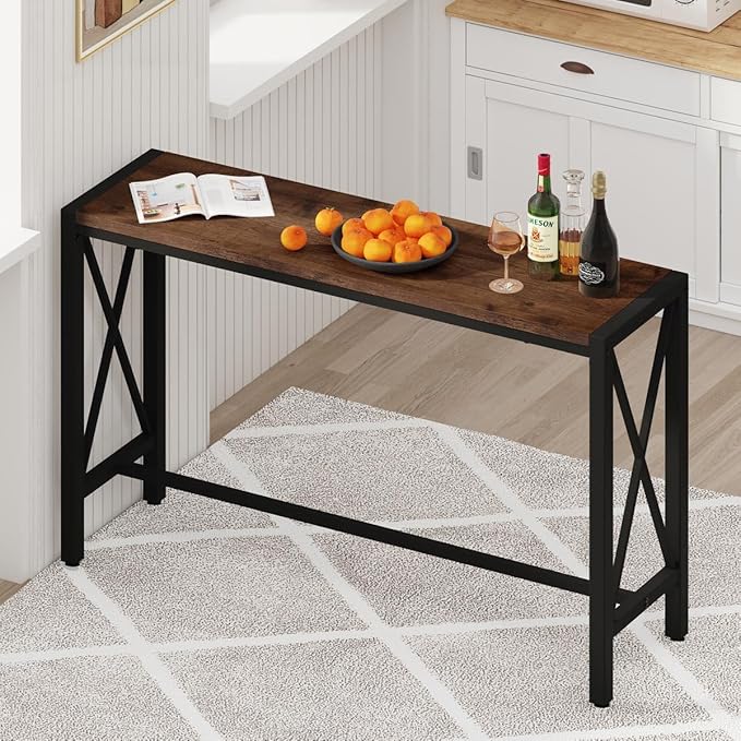 BON AUGURE Bar Table, 55 in Counter Height Pub Tables, Rectangular Tall Behind by BONAUGURE