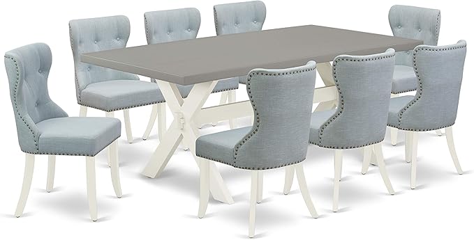 East West Furniture X097SI215-9 9 Piece Kitchen Table & Chairs Set Includes a - Image 2