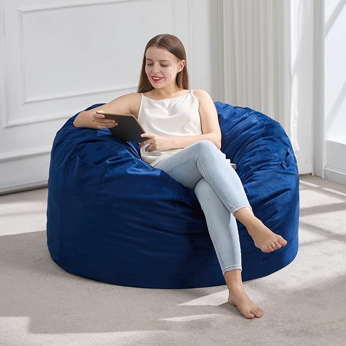 Hobestluk 3FT Bean Bag Chair Giant Bean Bag Chairs by YourHomeDeservesMore