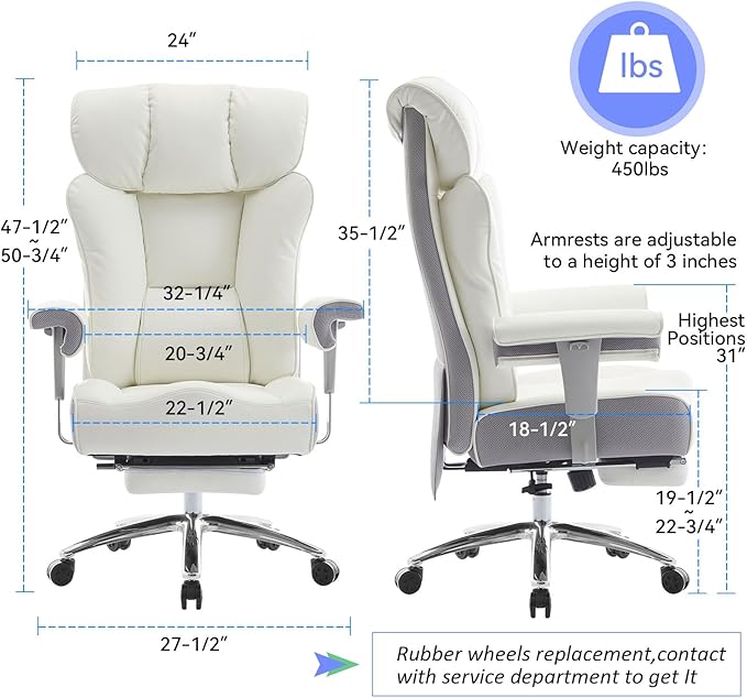 Efomao Big and Tall Office Chair 450LBS - Image 3