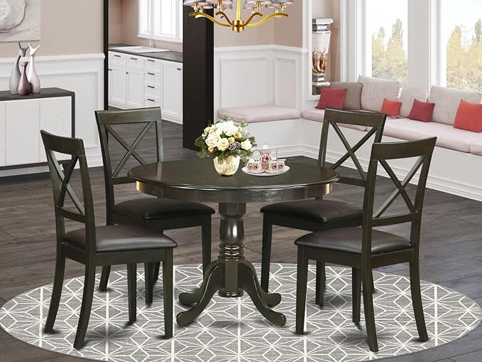 East West Furniture HLBO5-CAP-LC 5 Piece Dinette Set - Image 6