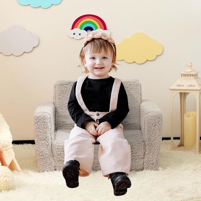 ALIMORDEN Kids Couch, 2-in-1 Fold Out Toddler Chair & Snuggly Foam Lounger Seat - Image 2