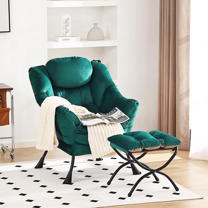 Lazy Chair and Ottoman, Large Accent Lounge Chair - Image 2