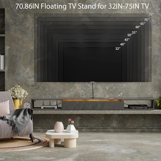 Floating TV Stand, Floating Shelves - Image 4