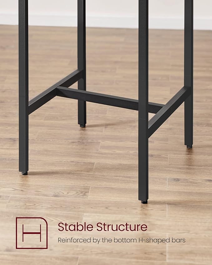 VASAGLE Bar Table and Chairs Set, Square Table - Image 8