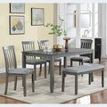 soges 6 Piece Kitchen Dining Table Set, Rectangular Wooden Dining Table by soges