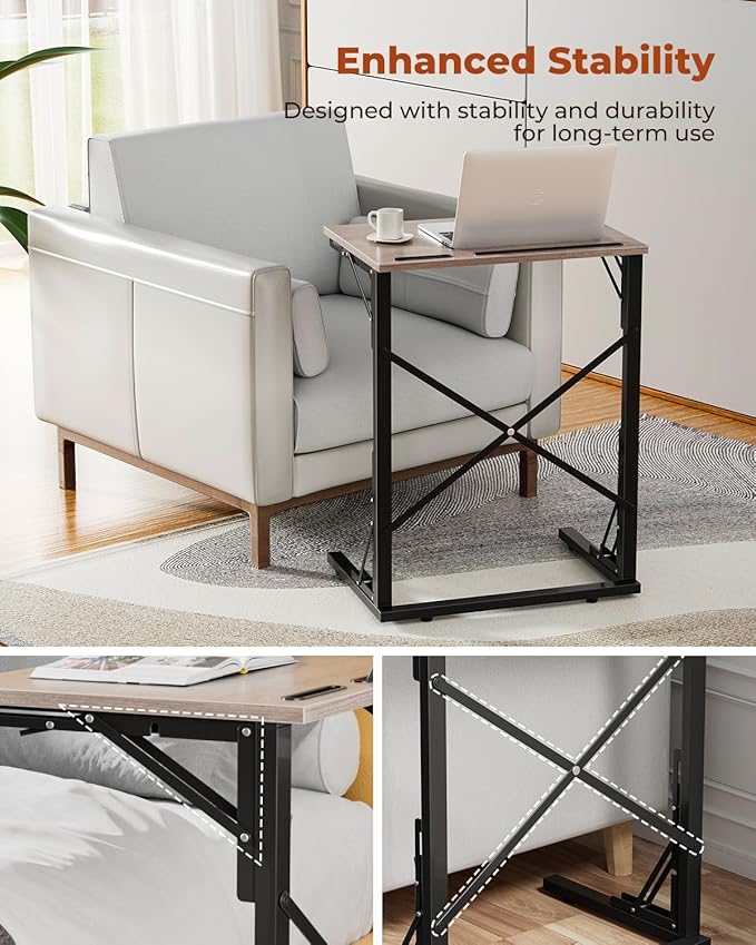 21''Wx28''H Folding TV Tray for Eating, Small Foldable C-Shaped Tray Table - Image 9