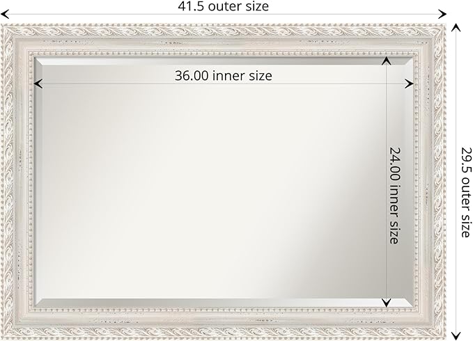 Amanti Art White Bathroom Mirror - Image 4