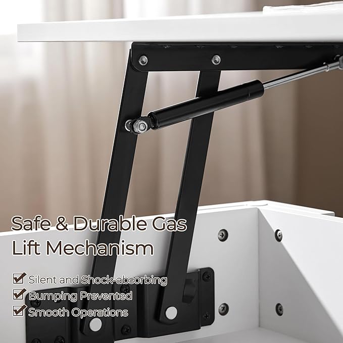 Yaheetech Lift Top Coffee Table w/Hidden Storage Compartment and Storage Shelf - Image 5