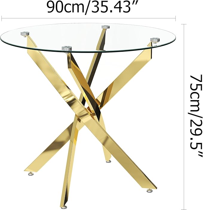 Round Tempered Glass Dining Table - Image 5