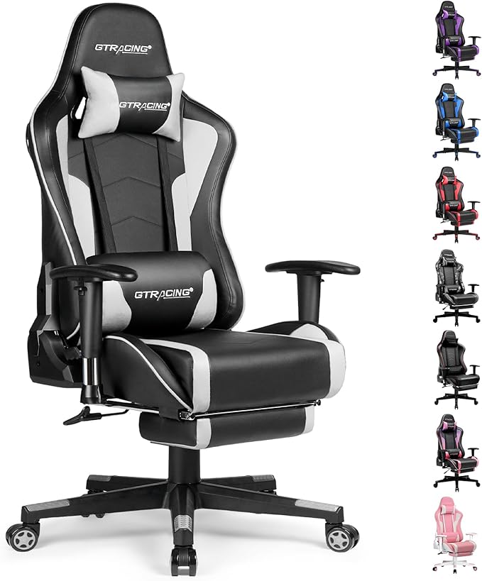 GTRACING Gaming Chair with Footrest Speakers Video Game Chair Bluetooth Music by GtracingDirect