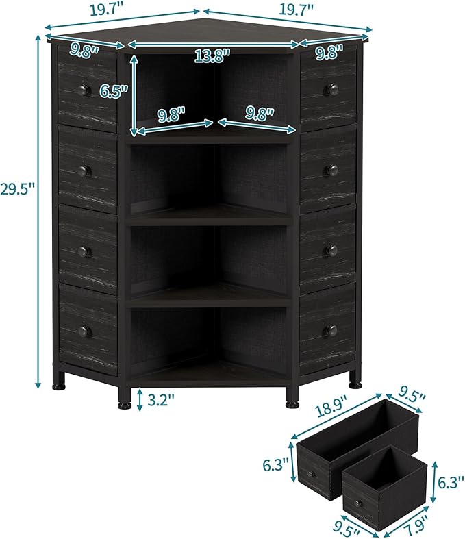 LUMTOK 8 Drawers Corner Dresser - Image 3