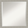 Amanti Art Grey Wall Mirror 22x22 Woodgrain Stripe Grey Square Bathroom Mirror by AmantiArt