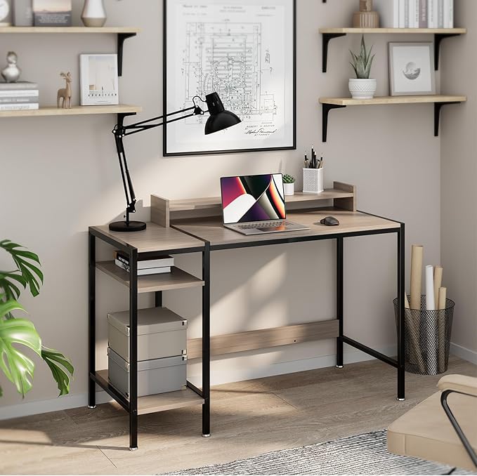Computer Desk Gaming Desk with Monitor Stand, Home Office Desk Suitable - Image 5