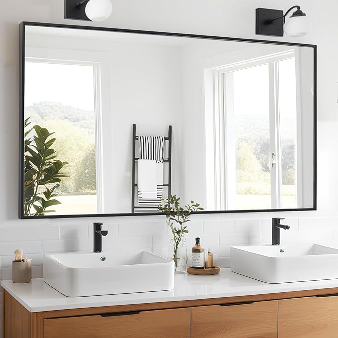 Wall Mirror 32x48, Rectangle Bathroom Mirror 32 x 48 inch, Large Vanity Mirror by KIMREAL