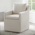 Upholstered Dining Chairs with Casters Washable Cover Side Deskchair with by Kislot