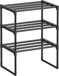 SONGMICS Shoe Rack, 3-Tier Shoe Organizer, Metal Storage Shelf, Upright or by SONGMICSbySONGMICSHOME