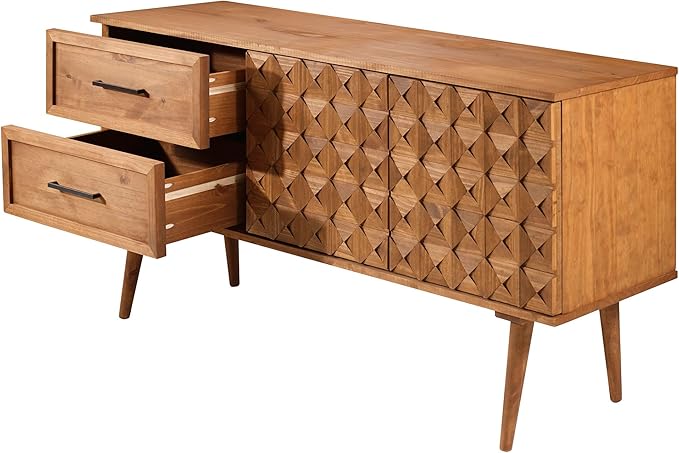 Walker Edison Deluca Boho Solid Wood 2 Door Sideboard - Image 5