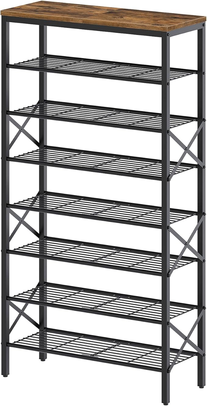 8 Tier Shoe Rack, Shoe Storage Organizer, Large Capacity Shoe Shelf Holds 32 by Yatiney